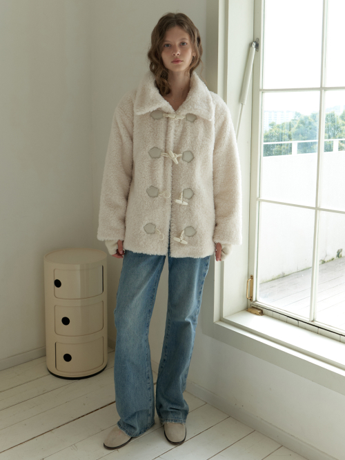 Duffle fur half coat (cream)