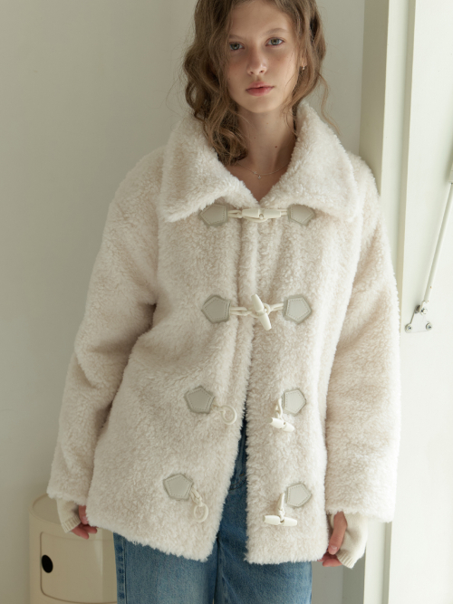 Duffle fur half coat (cream)