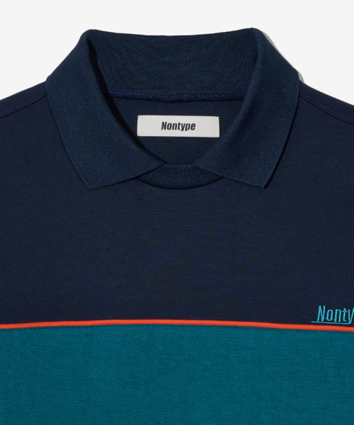 PANELED PIPING L/S PK T-SHIRTS (NAVY)