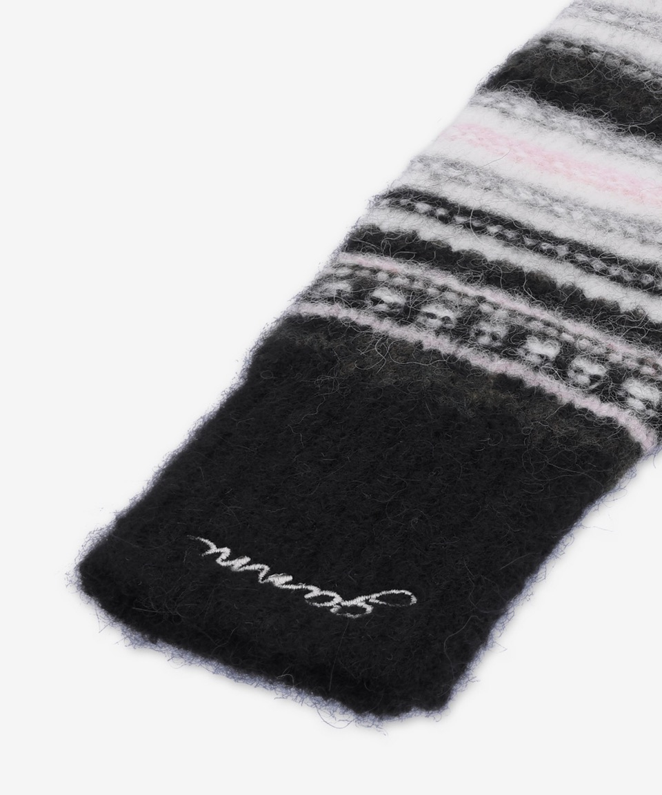 手袋 Ganni Women's Stripe Soft Wool Gloves Black A6315-099 MUSINSA | GANNI Striped Soft Wool Gloves - Black / A6315099
