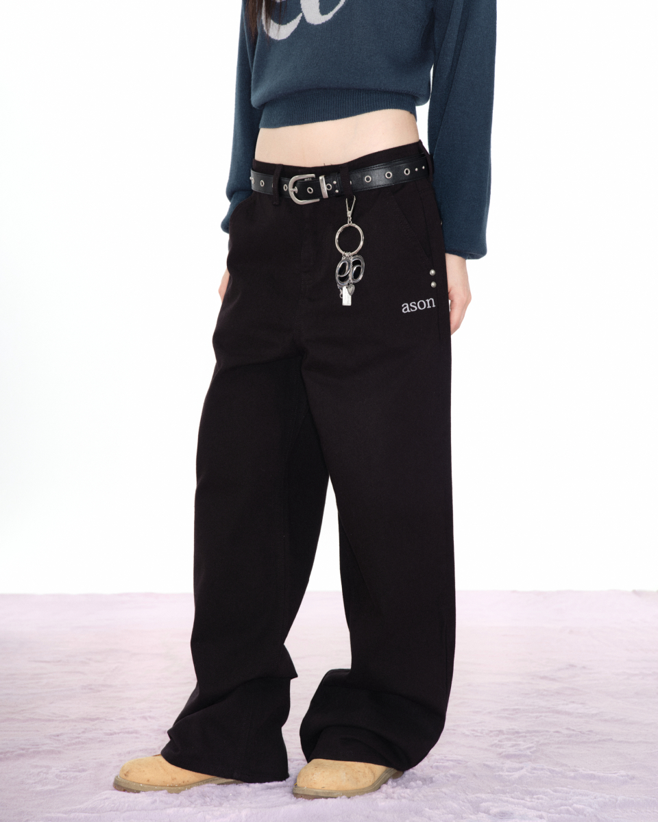 送料無料 店舗 MUSINSA公式 BLACK / PANTS WIDE SMOG ASON | パンツ