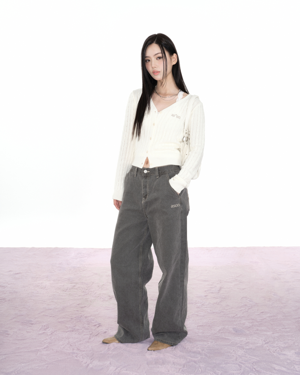 애즈온(ASON) SMOG WIDE PANTS / GRAY - 사이즈 & 후기 | 무신사
