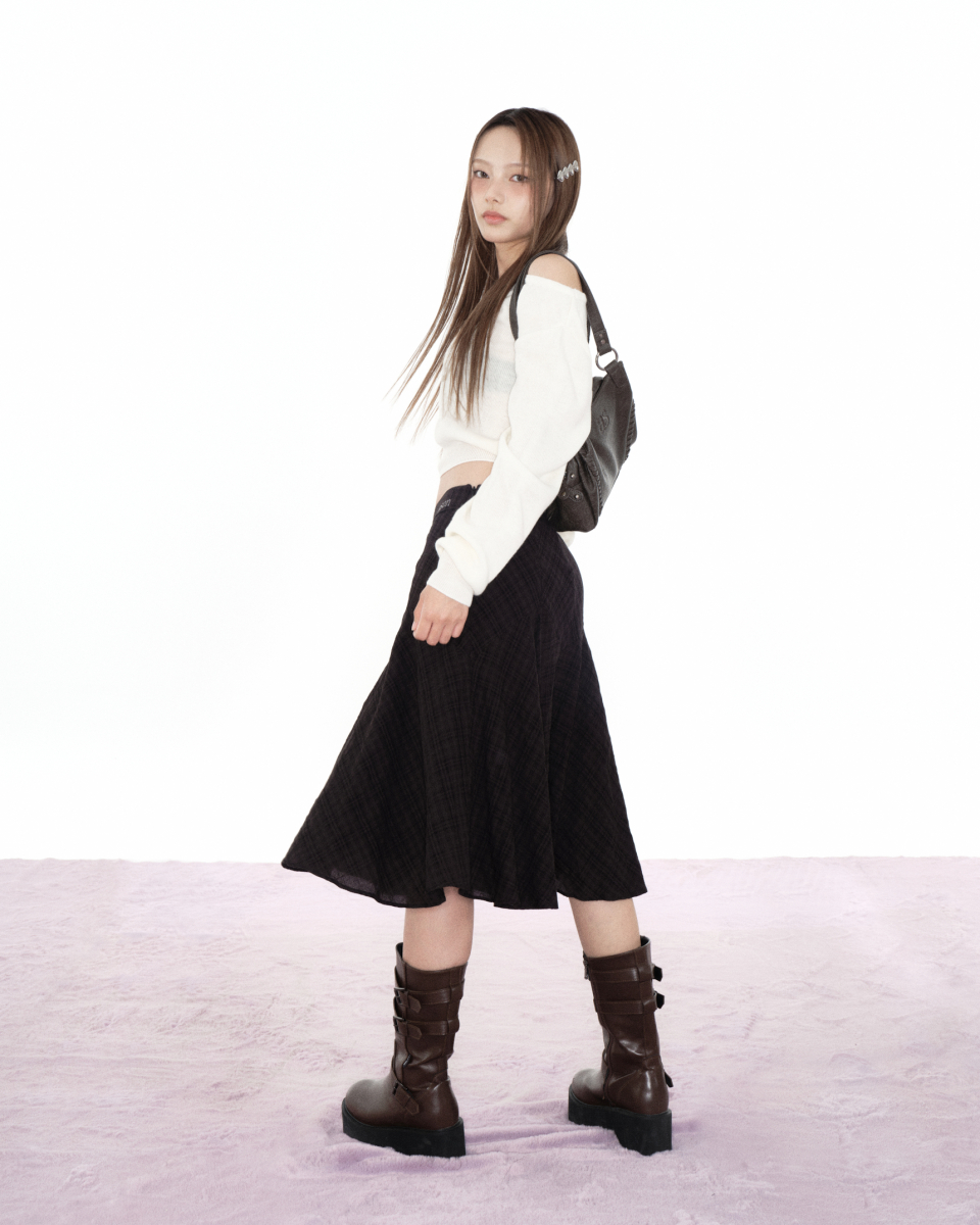 애즈온(ASON) LONDON CHECK MIDI SKIRT / BLACK - 사이즈 & 후기