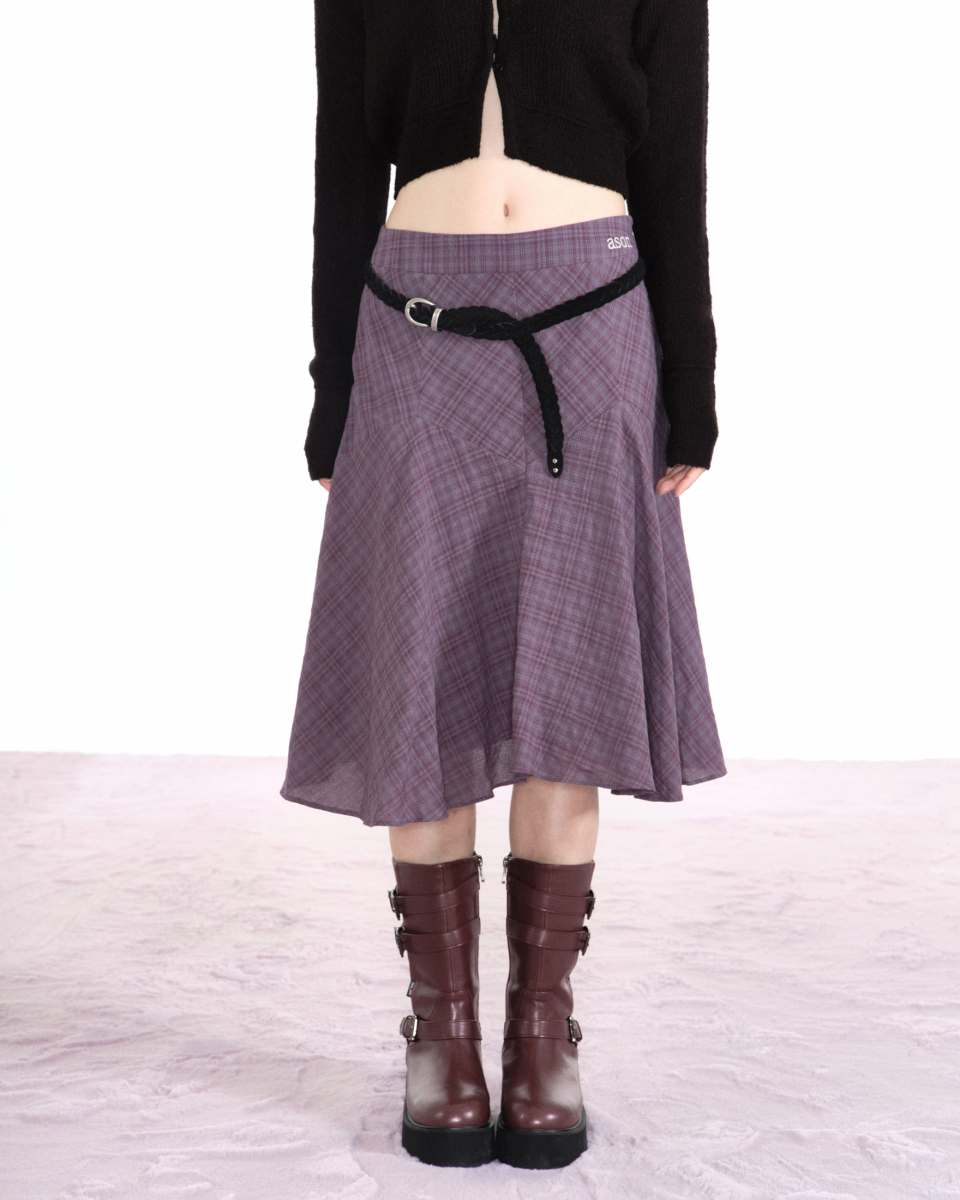 スカート ASON LONDON CHECK MIDI SKIRT PURPLE MUSINSA | ASON LONDON CHECK MIDI SKIRT / PURPLE