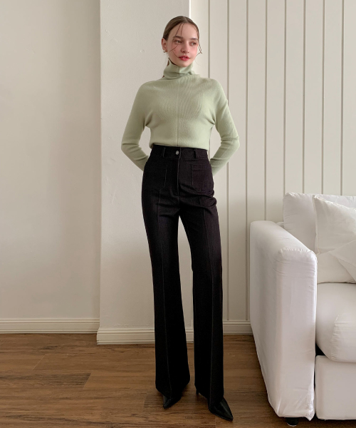 Pocket High Waist Bootcut Pants