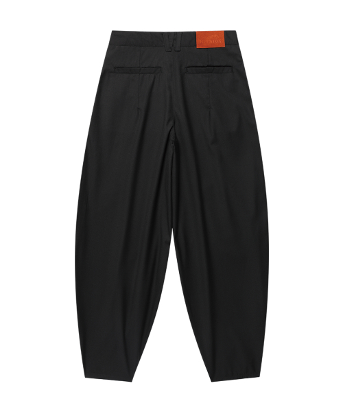 DEEP TUCK BALLOON SLACKS BLACK