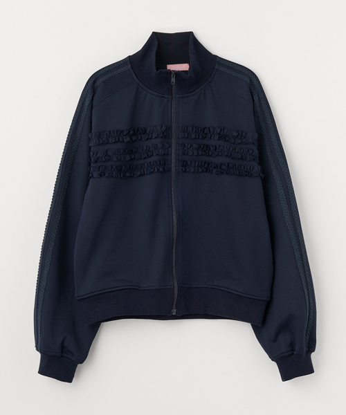 FRILL TRACK ZIP-UP_NAVY