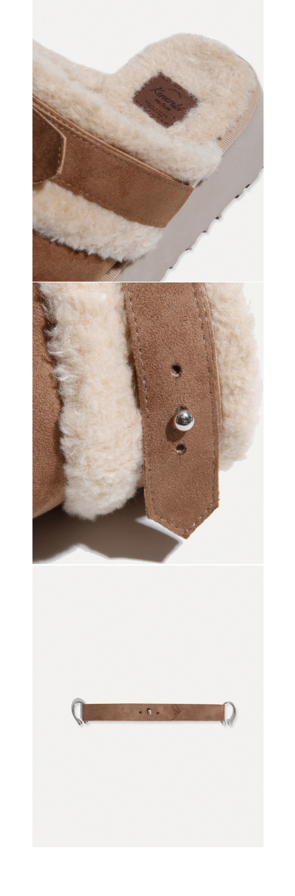 ◆KOMOREBI MUSEUM◆ Cup sole suede lamb shearling buckle lon MUSINSA | KOMOREBI MUSEUM KM289 Handmade Teddy Bear Buckle