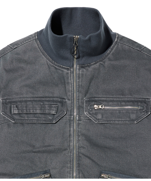 LM WASHED COTTON TANKER JACKET (CHARCOAL)