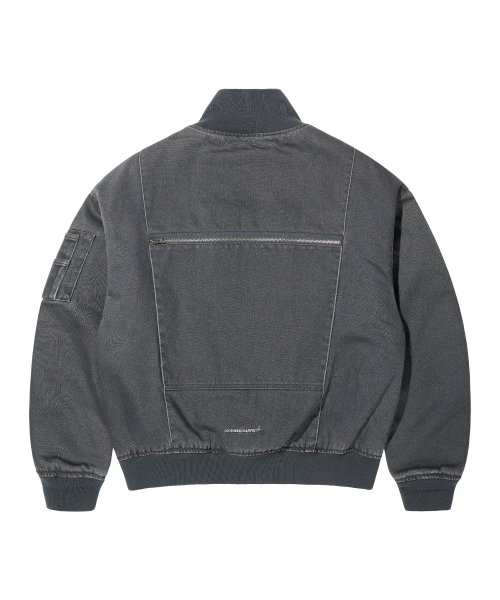 LM WASHED COTTON TANKER JACKET (CHARCOAL)