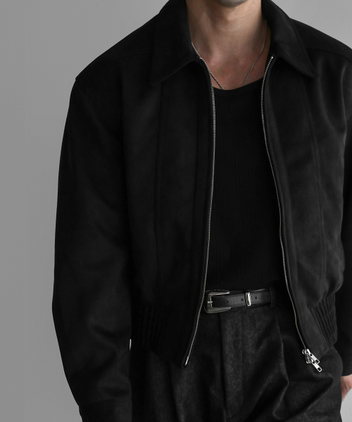CROP SUEDE JACKET [BLACK]