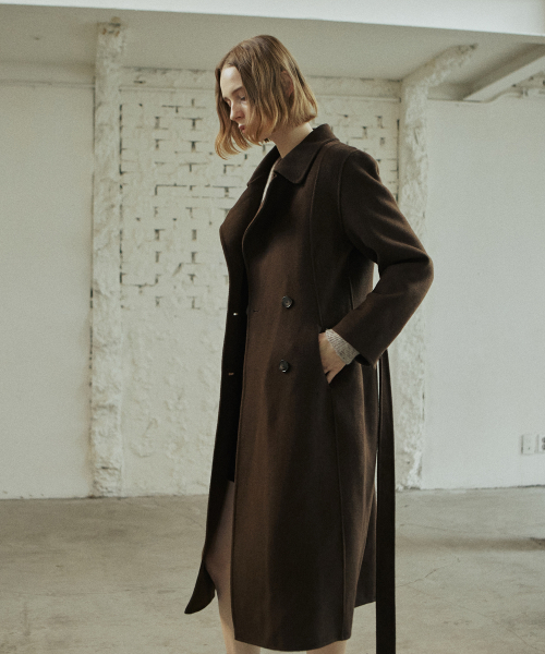 WAVE HANDMADE COAT_BROWN