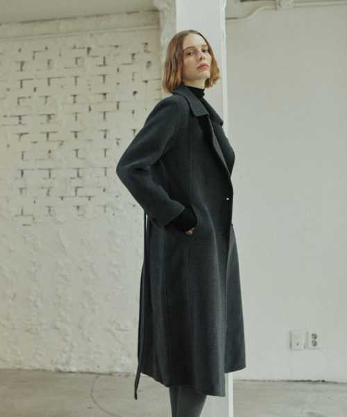 WAVE HANDMADE COAT_CHARCOAL