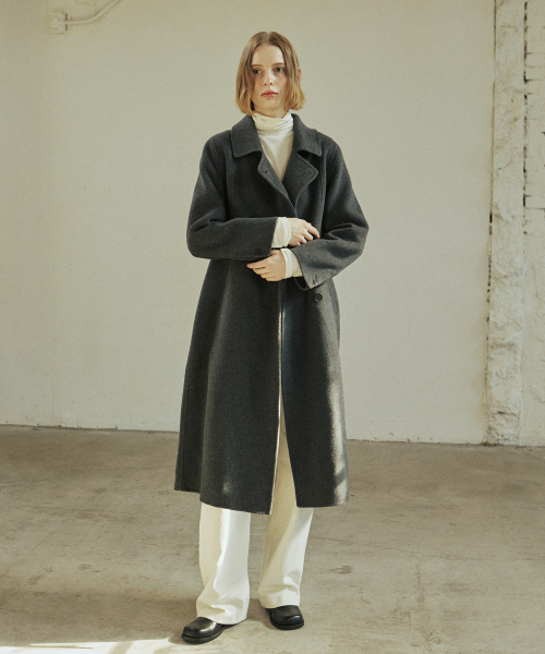 WAVE HANDMADE COAT_CHARCOAL
