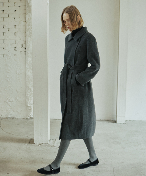 WAVE HANDMADE COAT_CHARCOAL