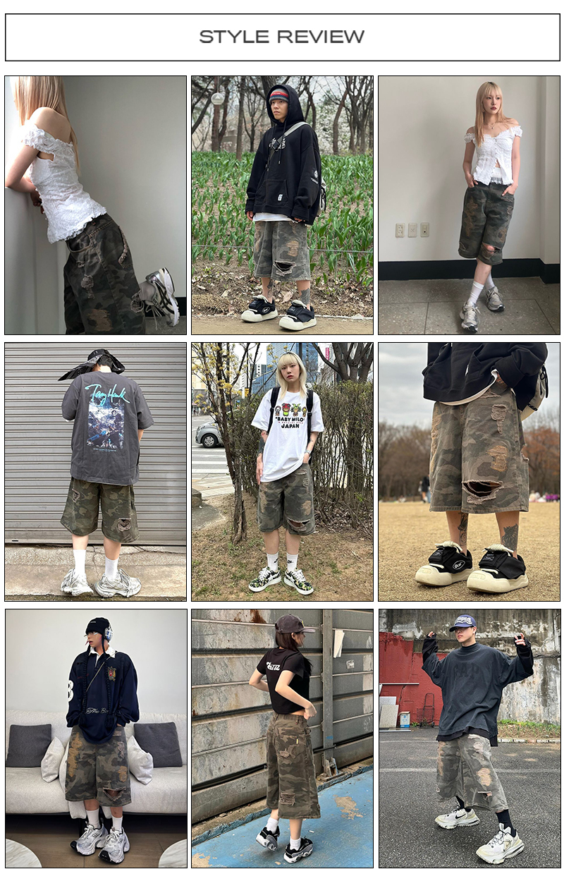 ★MAINBOOTH★Destroyed Camo Shorts(VINTAGE BLACK)★正規品 ☆MAINBOOTH☆Destroyed Camo Shorts(VINTAGE BLACK)☆正規品