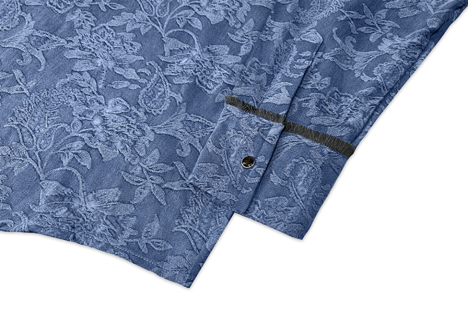 MUSINSA | RSSC FLORAL JACQUARD WESTERN SHIRT - BLUE