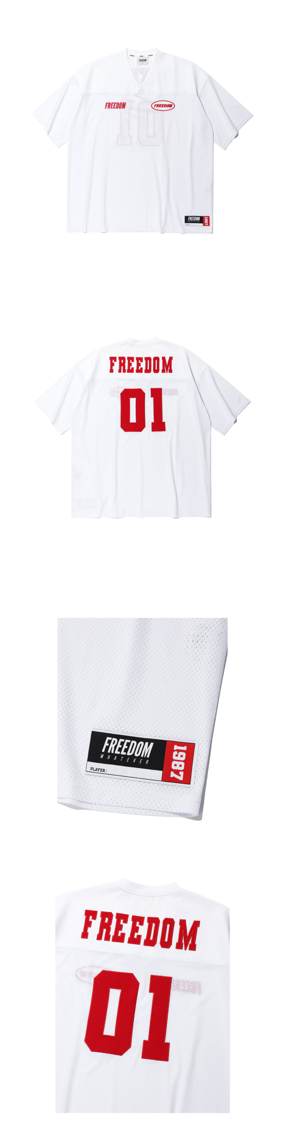 ☆FREEDOM☆ Mesh Rugby Jersey White FD23MMTS2090WH MUSINSA | FREEDOM Mesh Rugby Jersey (White)