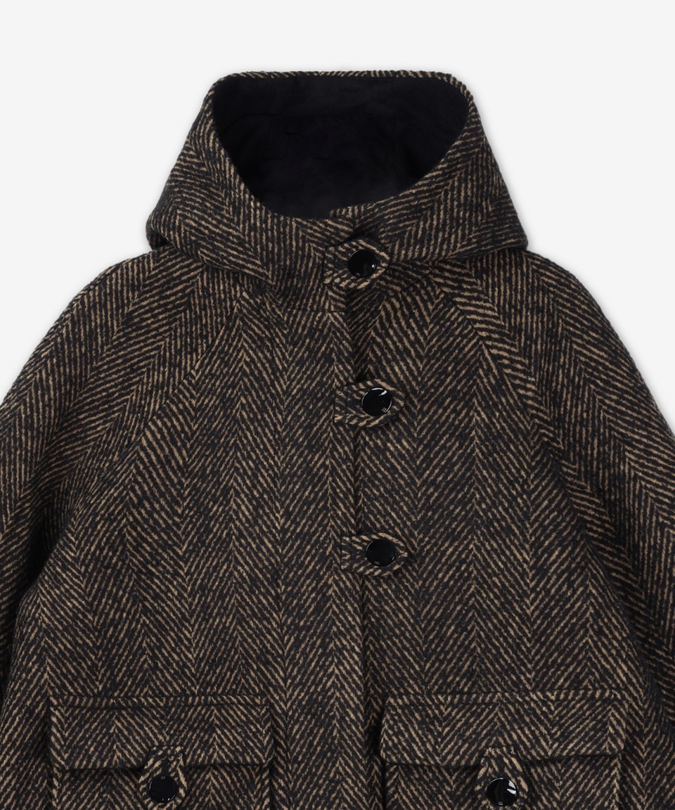 ★Ganni★ Herringbone wool midi jacket Shetake F9548886 F954 2024101611163255705654054670f2