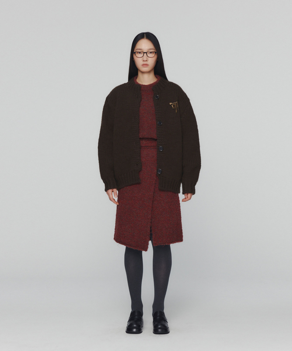 MUSINSA | AMOMENTO MIX BOUCLE WRAP SKIRT