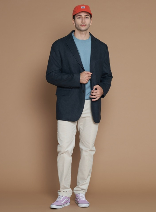 [L~5XL] Принт Herringbone однобортный блейзер Grey