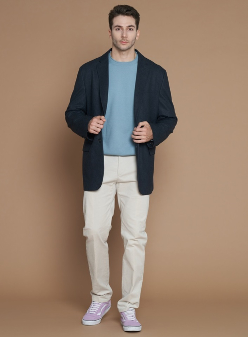 [L~5XL] Принт Herringbone однобортный блейзер Grey