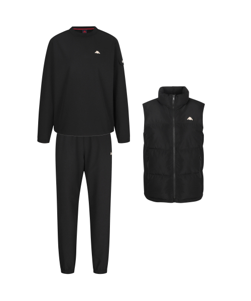 Женский спортивный костюм + дутый жилет Black (комплект)