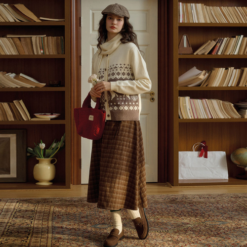 SR_Loose jacquard вязаная cardigan