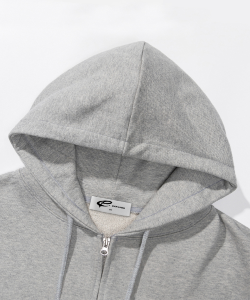 Худи на молнии 2-way с большим лого Basic Grey