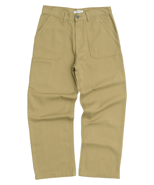 Хлопковые брюки regular fit (Beige)