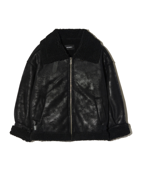 CRACK LEATHER FLEECE MUSTANG (чёрный)