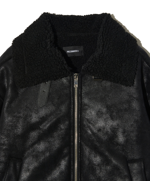 CRACK LEATHER FLEECE MUSTANG (чёрный)