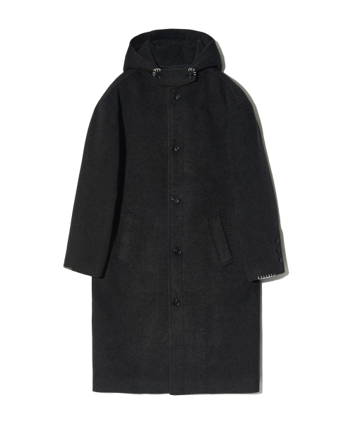 HAND STITCH худи MAXI шерсть COAT (серый)