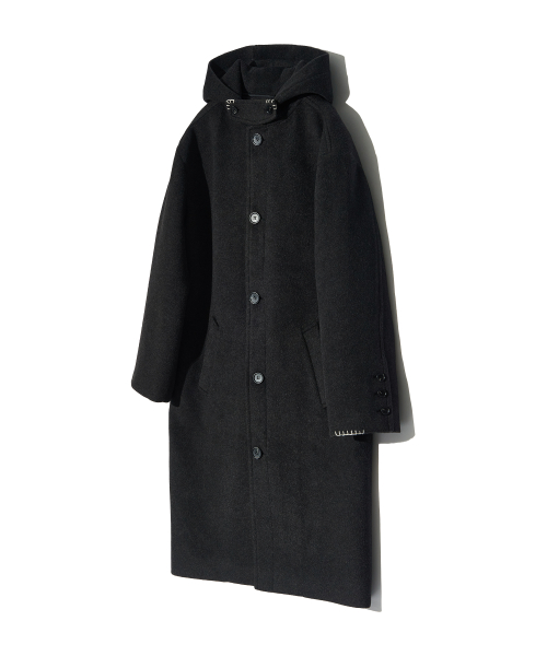 HAND STITCH худи MAXI шерсть COAT (серый)