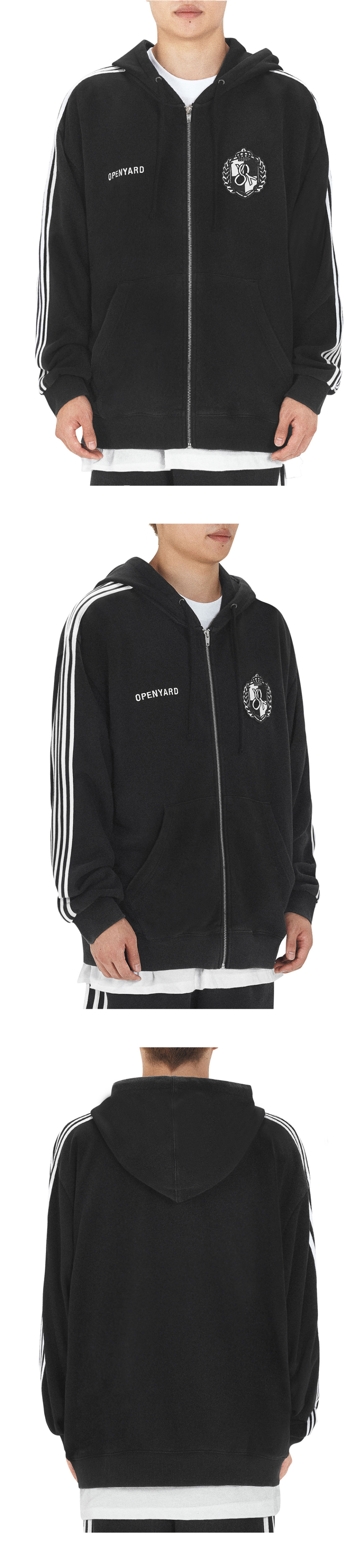 ★OY★ATHLETIC HOODIE ZIP UP - WASHED BLACK★正規品/送料込 OY (오와이) Ι OPENYARD
