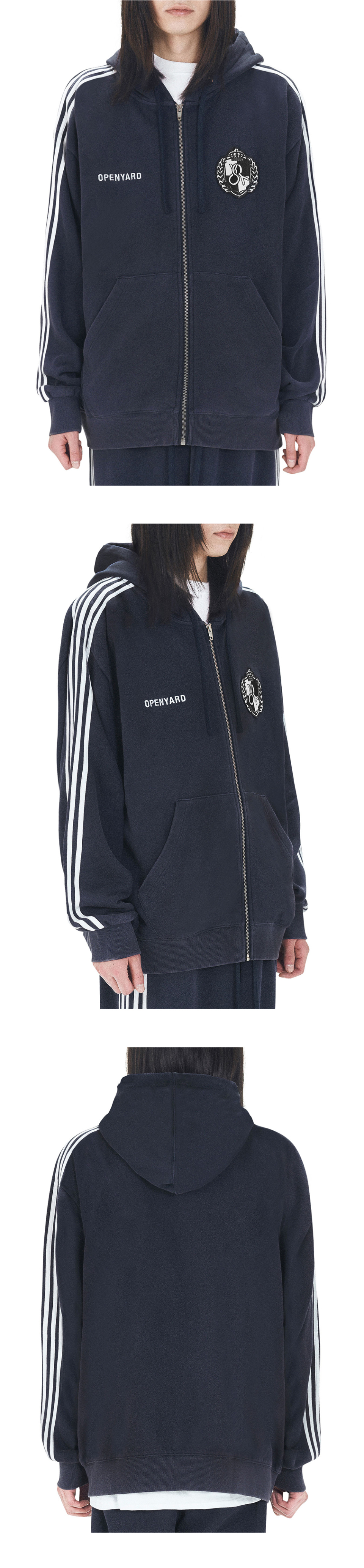 ★OY★ATHLETIC HOODIE ZIP UP - WASHED NAVY★正規品/送料込 MUSINSA | OY ATHLETIC HOODIE ZIP UP - WASHED NAVY