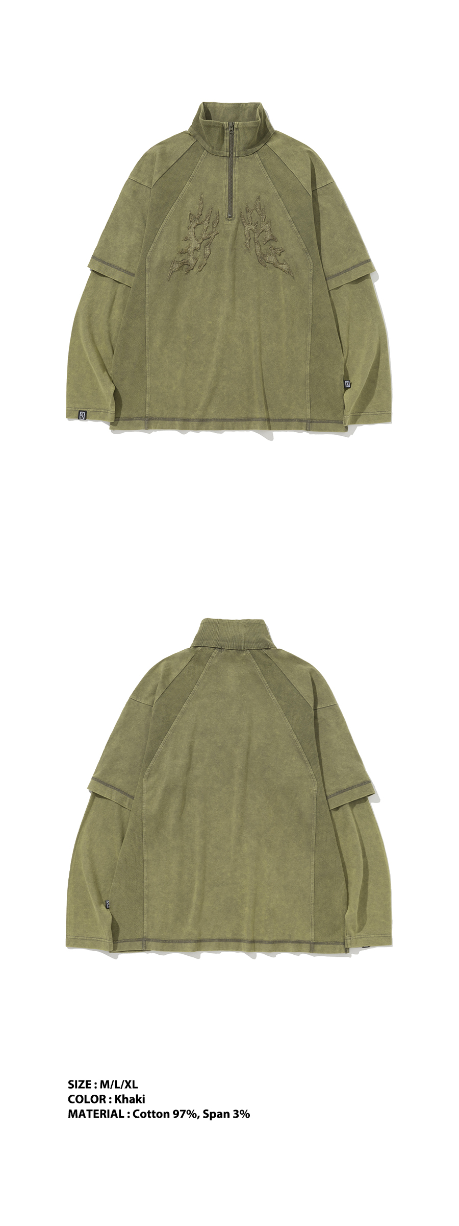 ◆NOT4NERD N4 Logo Layered High Neck Quarter Zip Up/2色◆ MUSINSA公式 | NOT4NERD N4 Logo Layered High Neck Quarter Zip
