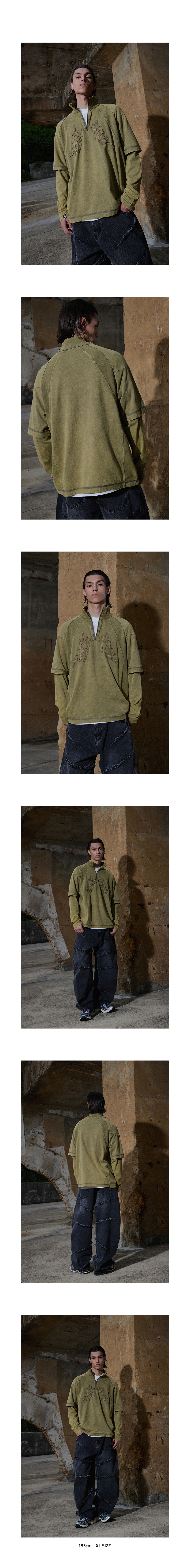 ◆NOT4NERD N4 Logo Layered High Neck Quarter Zip Up/2色◆ MUSINSA公式 | NOT4NERD N4 Logo Layered High Neck Quarter Zip