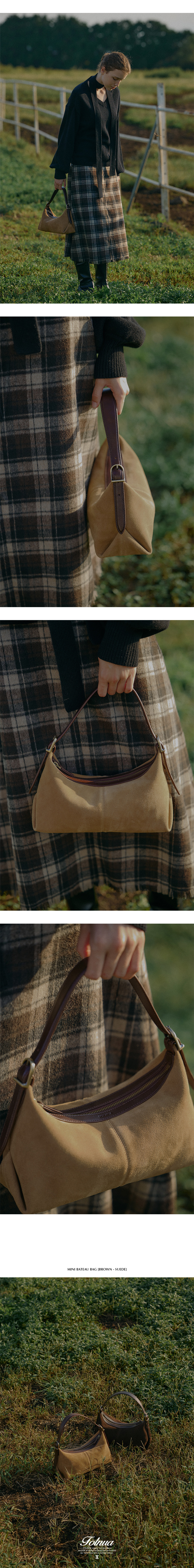 ★2025SS新作★FOLNUA★MINI BATEAU BAG - SUEDE Mini Bateau Bag Beige - Suede - FOLNUA
