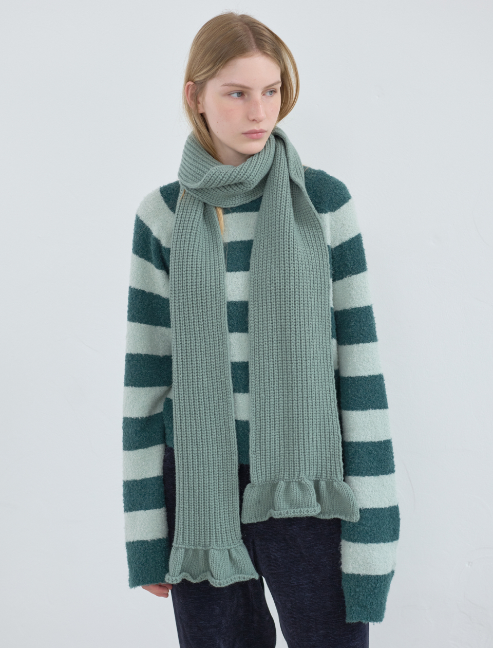 ◇ENZO BLUES◇ Ruffle Muffler (Mint) MUSINSA | ENZO BLUES Ruffle Muffler (Mint)