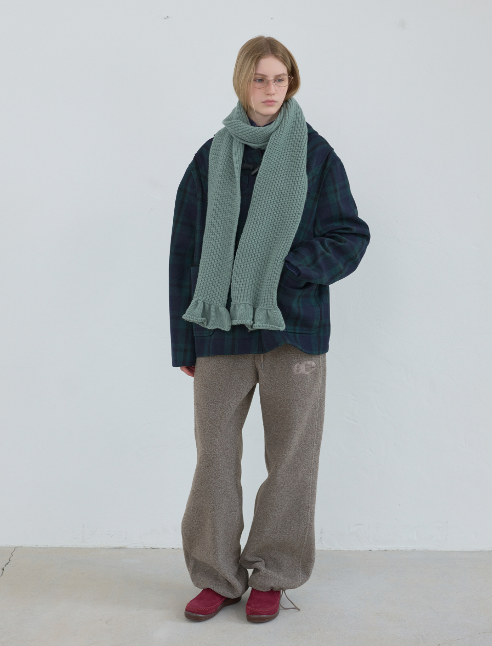 MUSINSA | ENZO BLUES Ruffle Muffler (Mint)