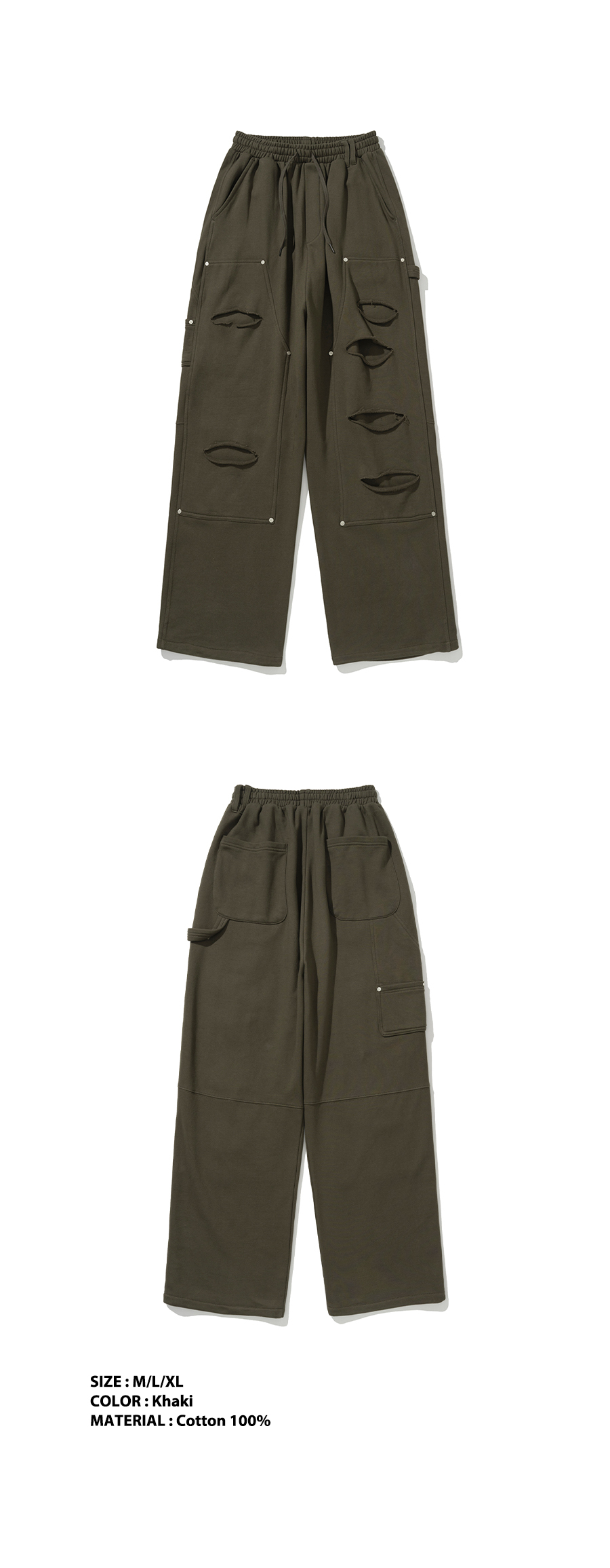 【NOT4NERD】Destoryed Double Knee Carpenter Sweat Pants Destroyed Double Knee Carpenter Sweat Pants – ALAND USA