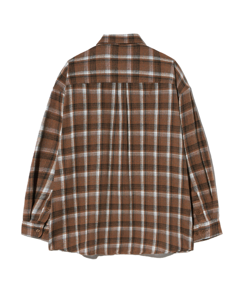 Свободная фланелевая рубашка в клетку 85-VIVA068 House Forest Brown