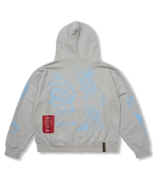 The World оверсайз Zip-up худи Melange