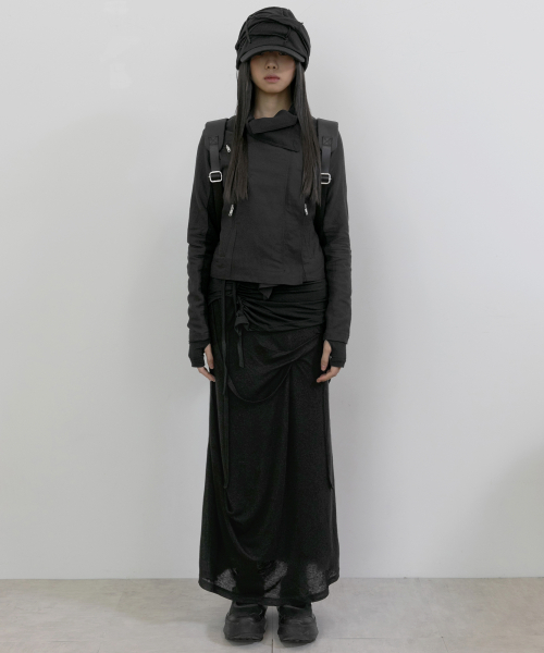 Asymmetrical Biker куртка (FL-047_Black)