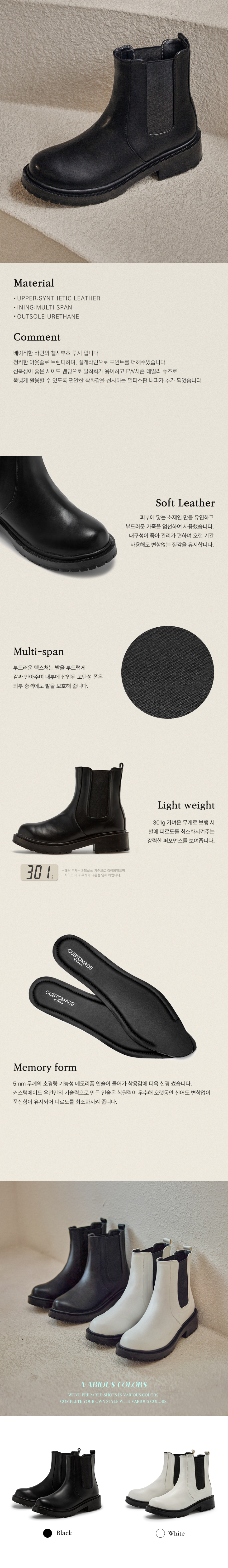 ROUND TOE BOOTS CHELSEA BLACK
