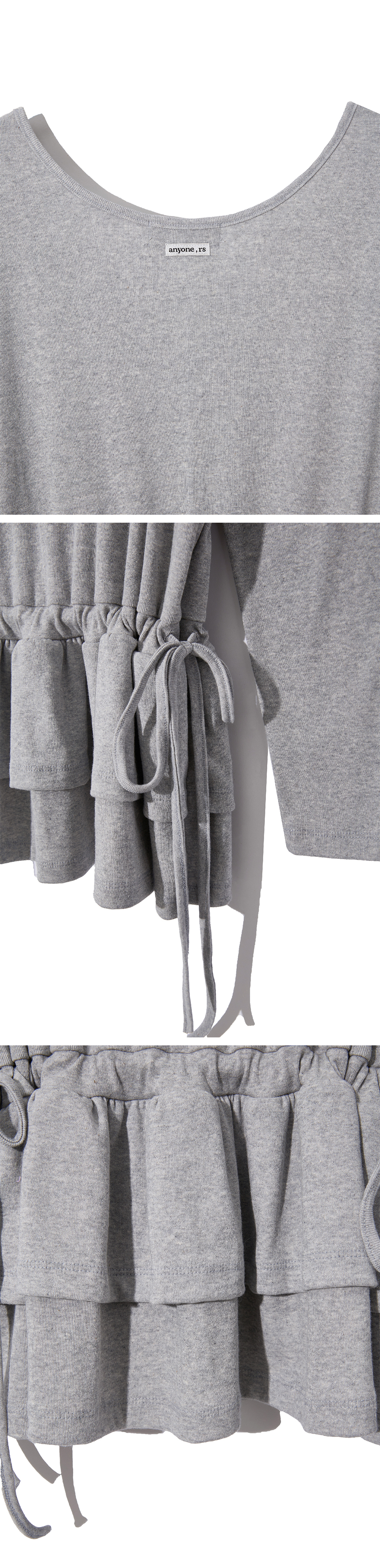 RENSE☆Frill Layered Long Sleeve MUSINSA | RENSE Frill Layered Long Sleeve Melange Gray