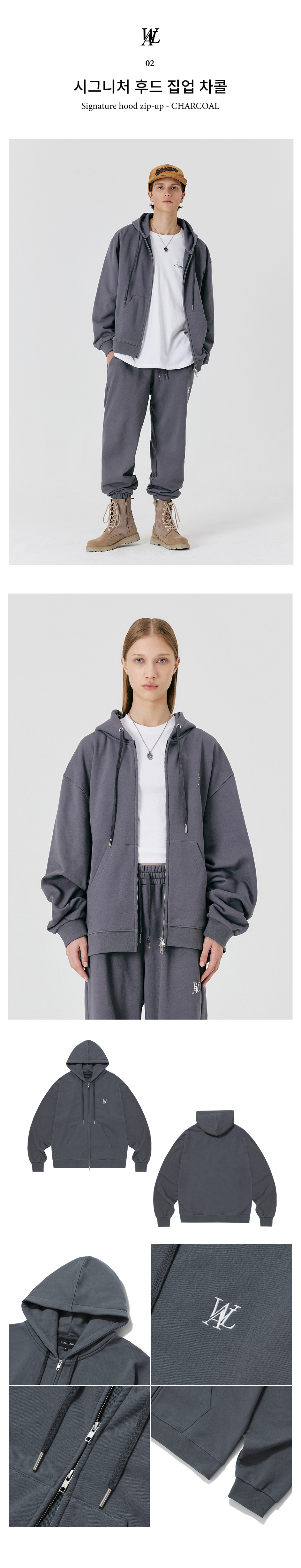 ジャケット WOOALONG Signature hood zipup NAVY Signature hood zip-up - NAVY - WOOALONG | 60% - Asian