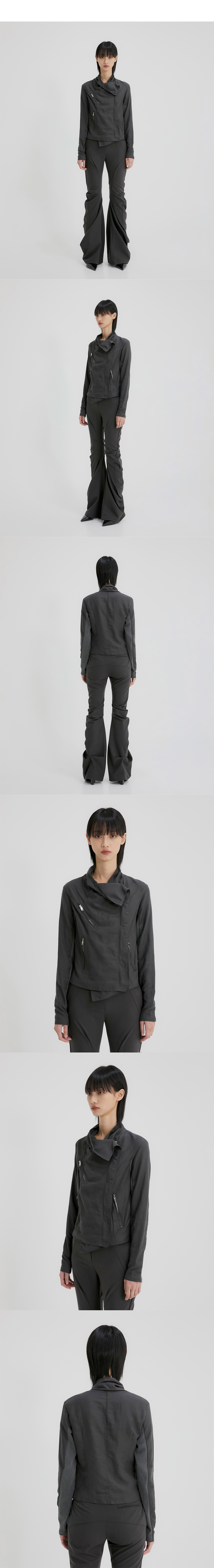 플레어업(FLAREUP) Asymmetrical Biker Jacket (FL-047_Charcoal