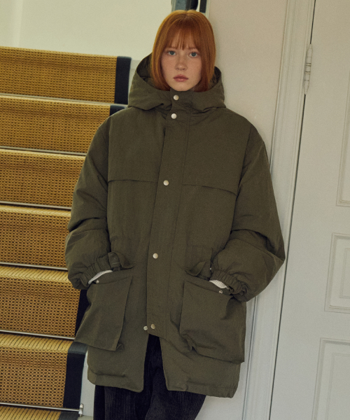 W/Airy Comfort худи пуховая куртка KHAKI